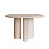 Travertine Round Dinning Table with 3 legs for Dinning Room Home decor Customized Stone Furniture